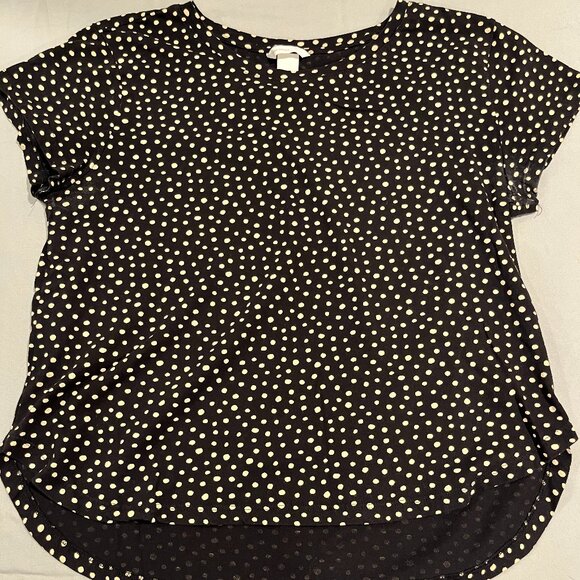 Basic Short Sleeve Top Black & Gold Size M - Picture 1 of 4